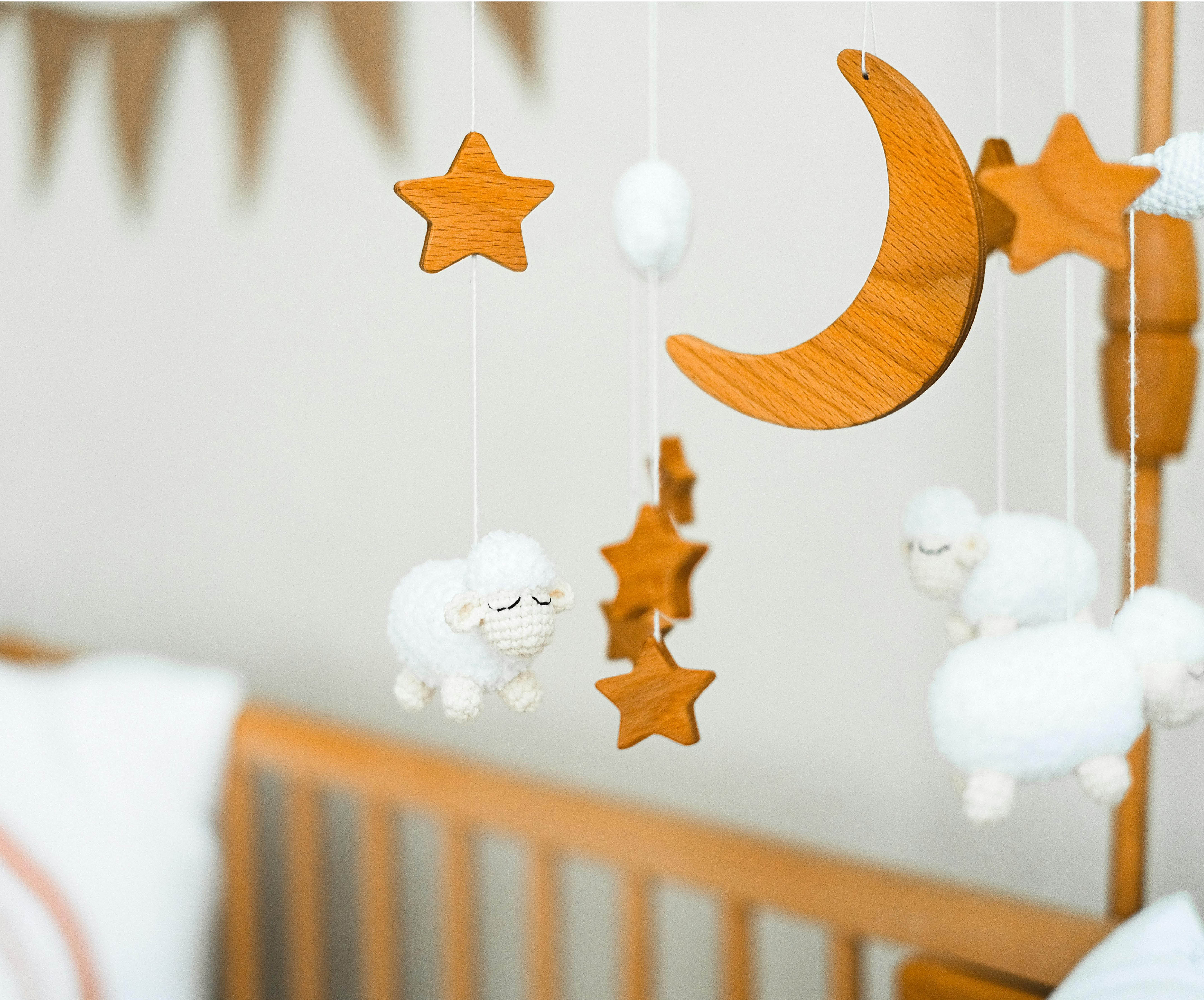 wooden baby sleep mobile