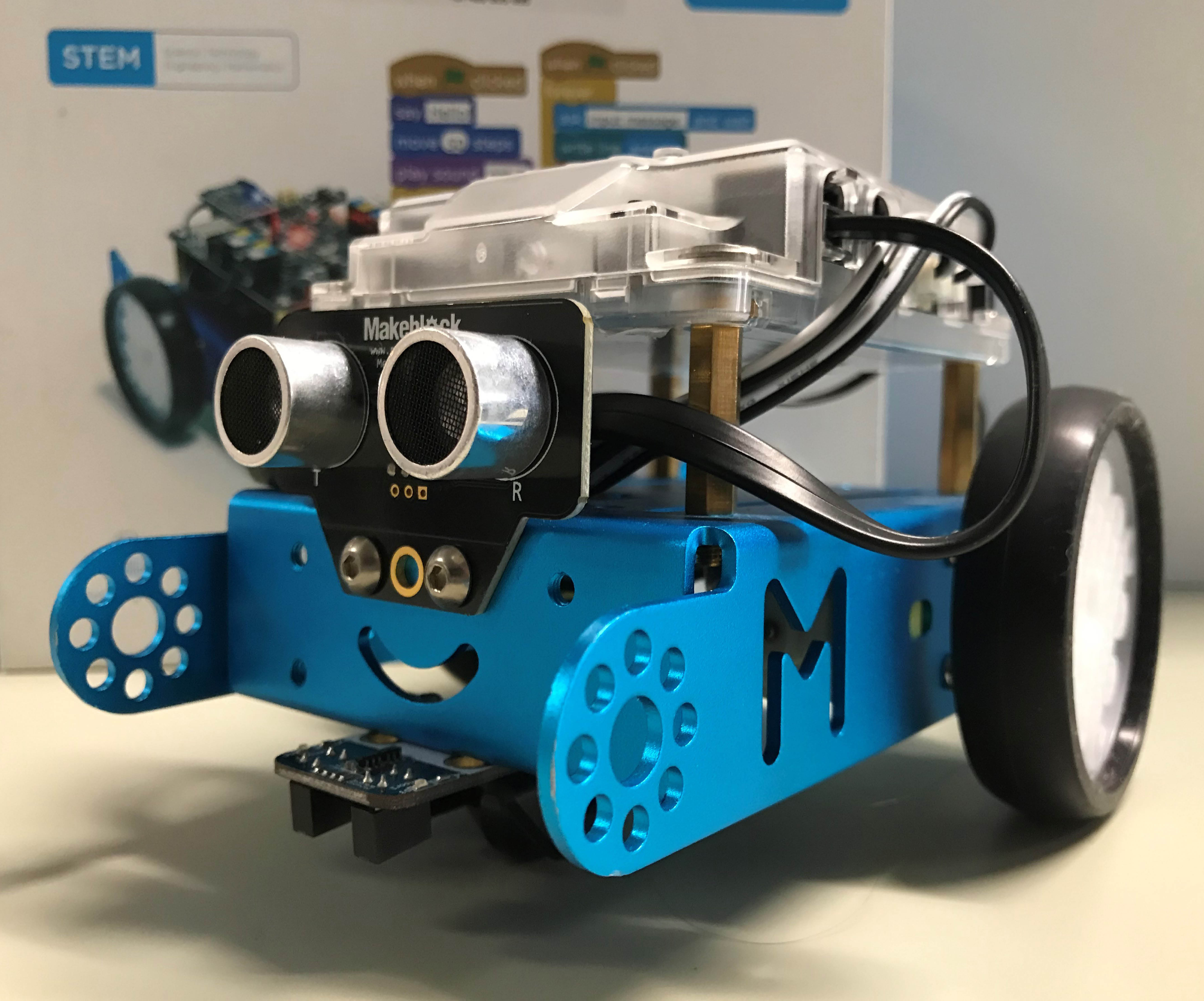 Blue STEM kit robot